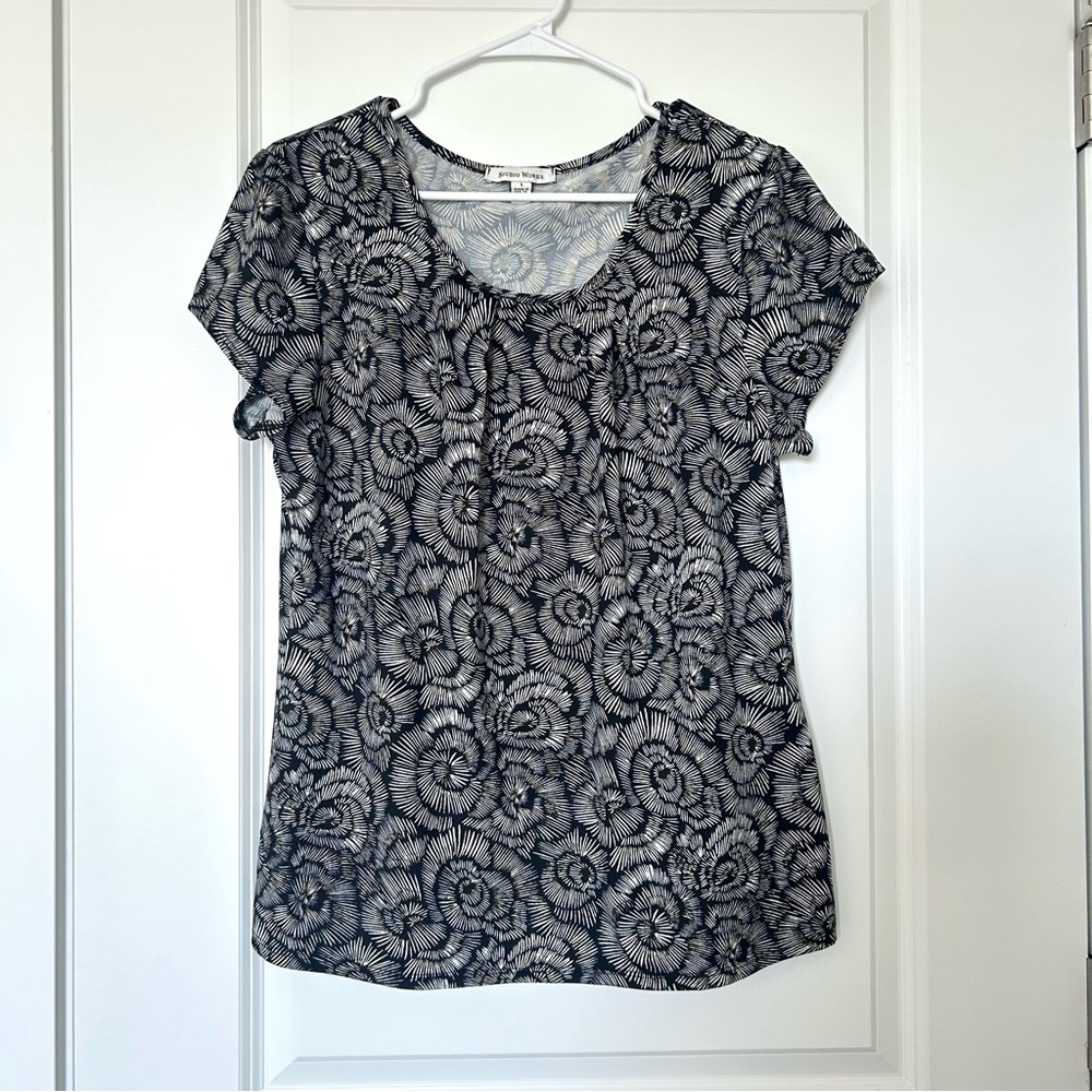 Studio Works Swirl Pattern Short Sleeve Shirt